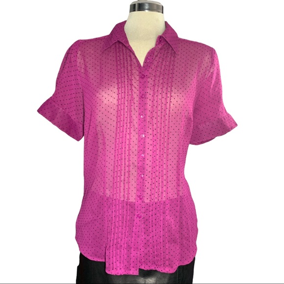 Jessica Purples & Black Polkadot Semi Transparent Short S Size M - Picture 9 of 12
